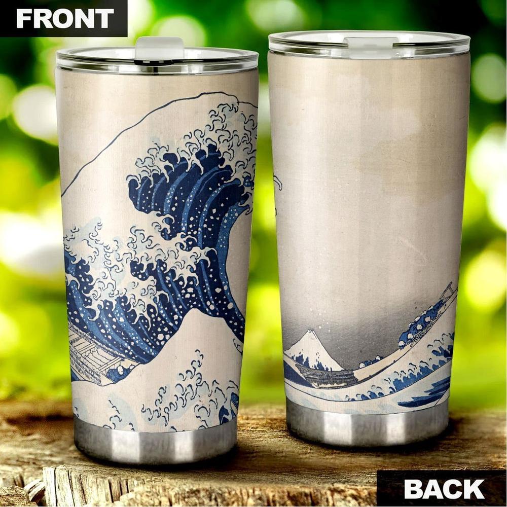 Great Wave Tumbler Stainless Steel Custom - Gearcarcover - 3