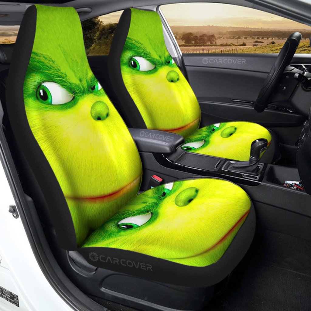 Grinch Car Seat Covers Custom Christmas Car Interior Accessories - Gearcarcover - 1