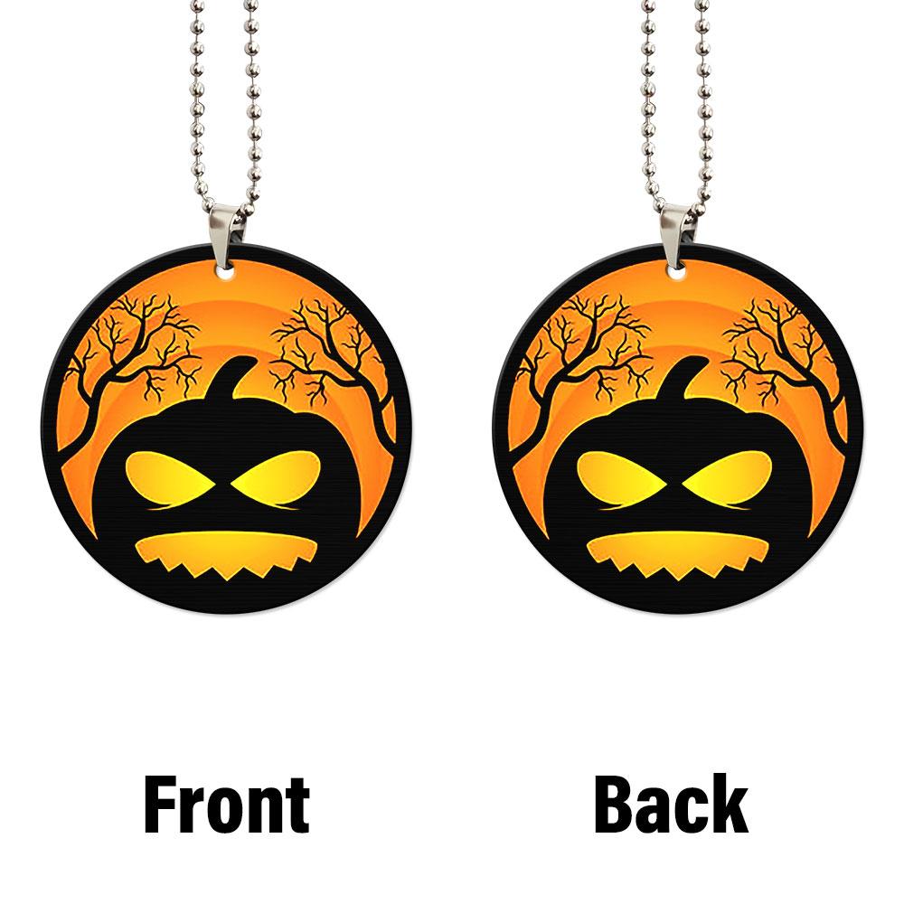 Halloween Creepy Pumpkin Ornament Custom Car Accessories - Gearcarcover - 4