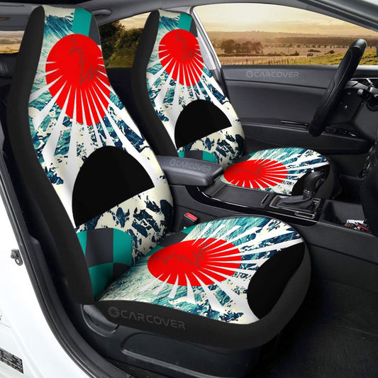 Hanafuda Rising Sun Car Seat Covers Custom Great Wave Car Accessories - Gearcarcover - 1