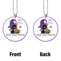 Happy Halloween From Your Friend Black Cat Ornament Custom Name Pumpkin Car Accessories Halloween - Gearcarcover - 5
