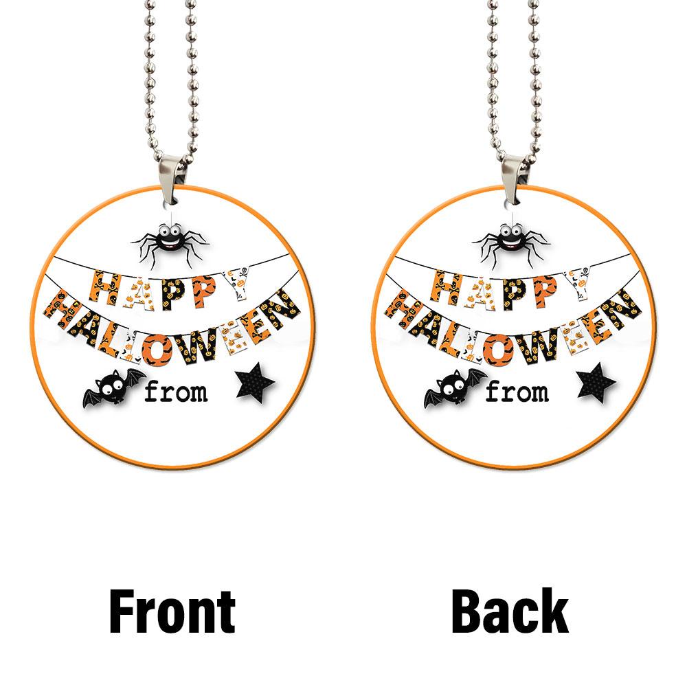 Happy Halloween Personalized Ornament Custom Name Car Interior Accessories - Gearcarcover - 5