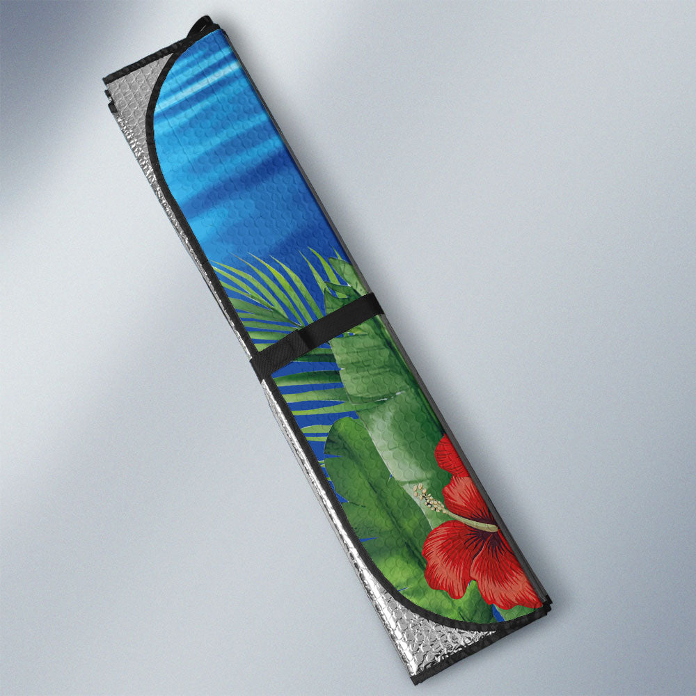 Hibiscus Plumeria Flower Turtle Car Sunshade Custom Sea Animal Car Accessories - Gearcarcover - 3