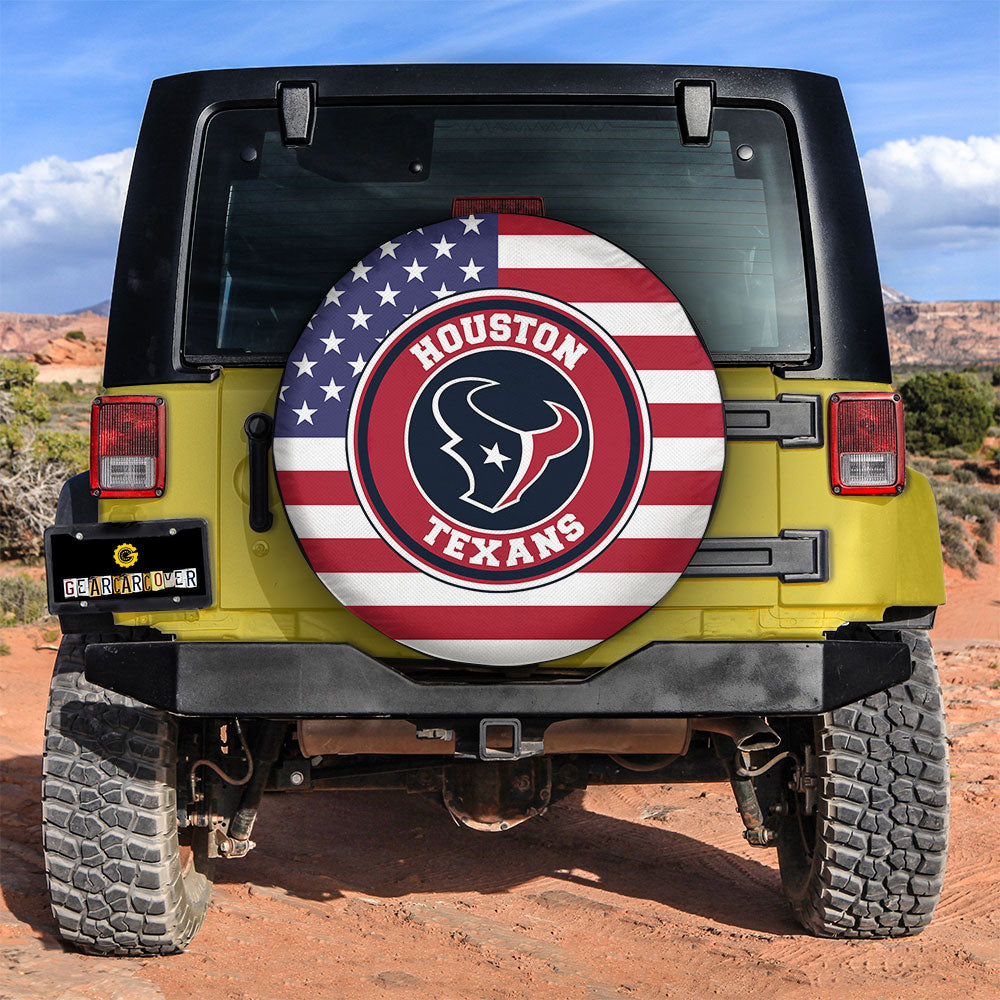 Houston Texans Spare Tire Covers Custom US Flag Style - Gearcarcover - 2