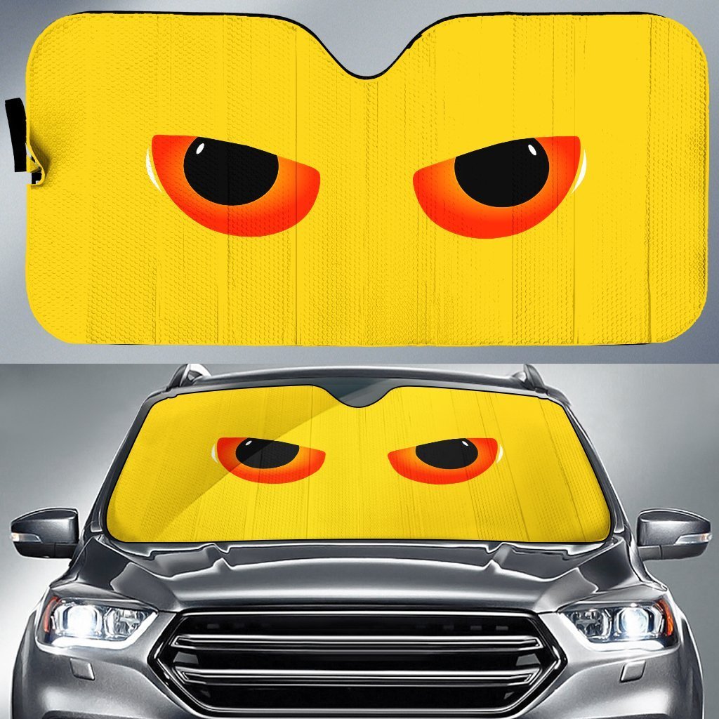 I Can See You Eyes Car Sunshade Custom Yellow Car Accessories