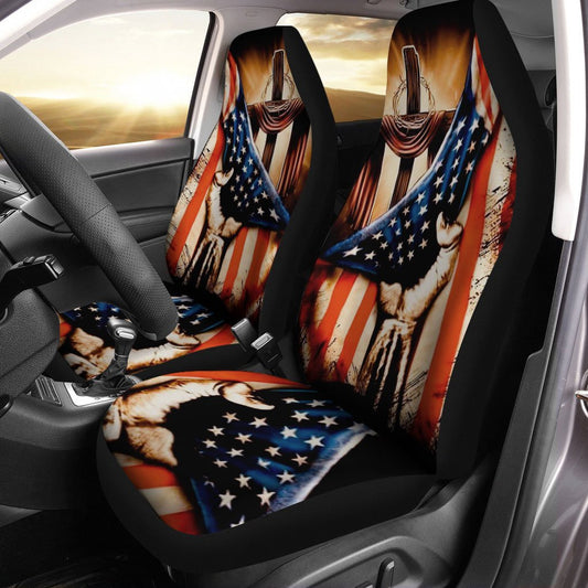 In God We Trust Car Seat Covers Custom US Flag Car Accessories - Gearcarcover - 2