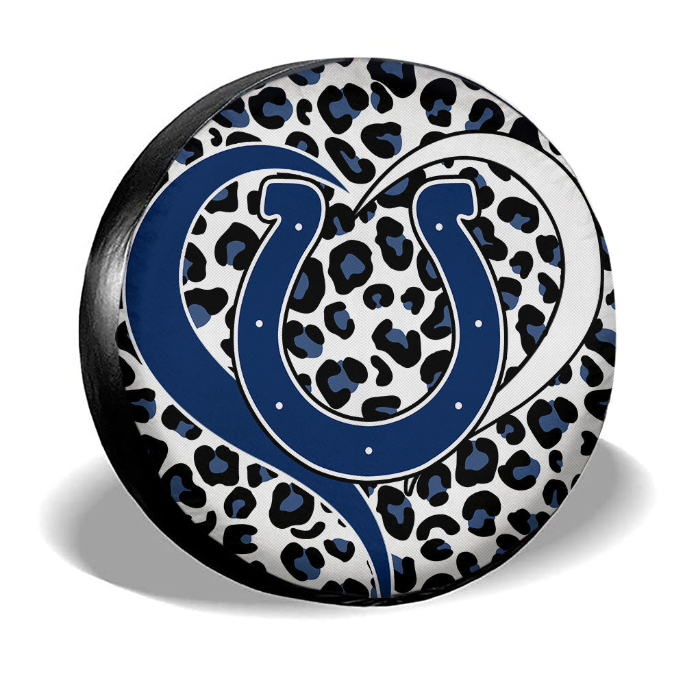 Indianapolis Colts Spare Tire Cover Custom Leopard Heart For Fans - Gearcarcover - 3
