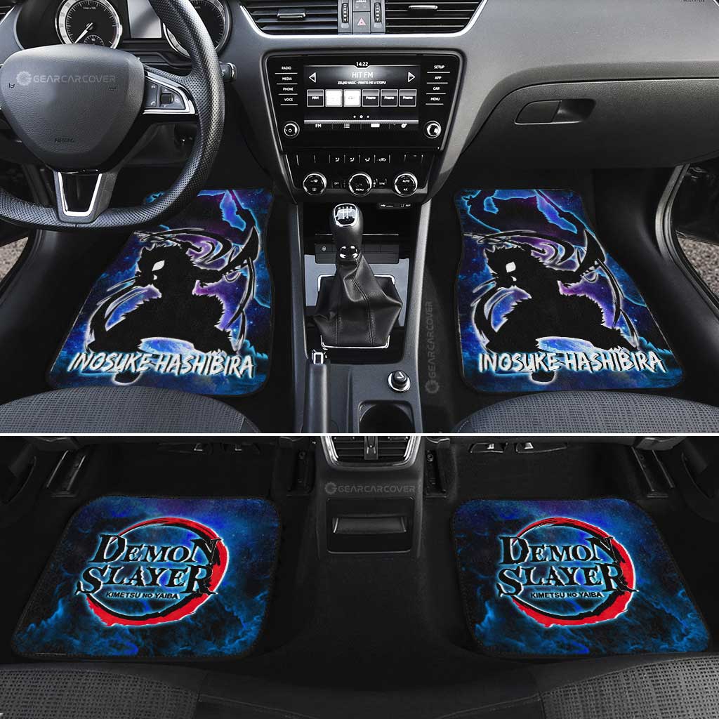 Inosuke Car Floor Mats Custom Demon Slayer Anime Silhouette Style - Gearcarcover - 2