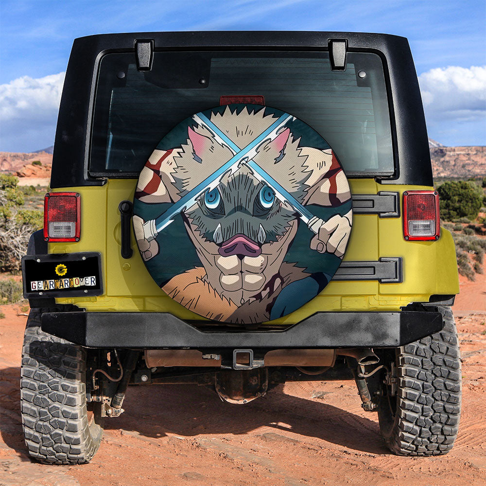 Inosuke Spare Tire Cover Custom Demon Slayer Anime Car Accessoriess - Gearcarcover - 3