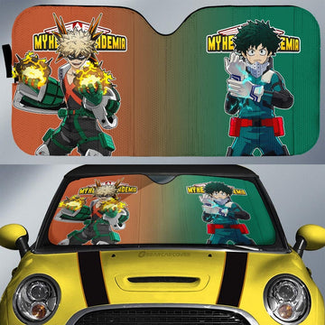 Izuku And Katsuki Car Sunshade Custom My Hero Academia Main Anime Heros - Gearcarcover - 1