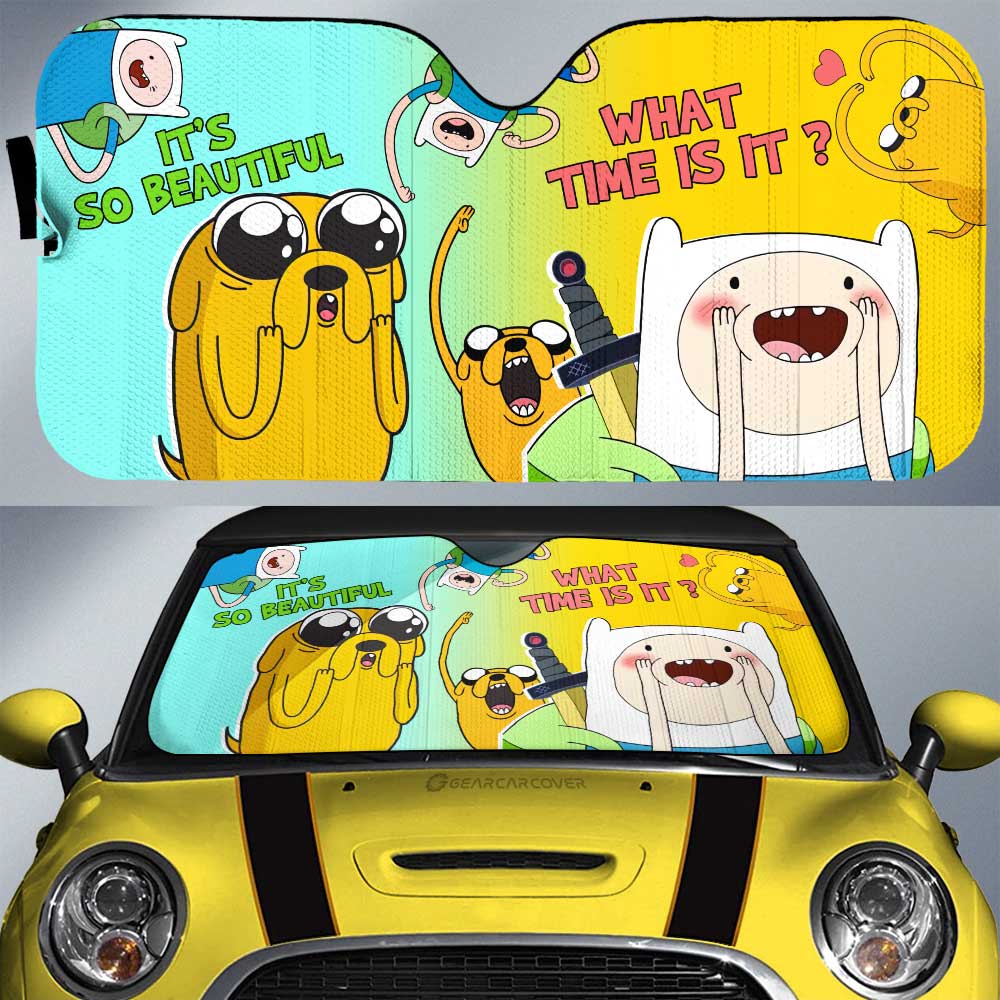 Jake And Finn Adventure Time Car Sunshade Custom Cartoon Car Accessories - Gearcarcover - 1