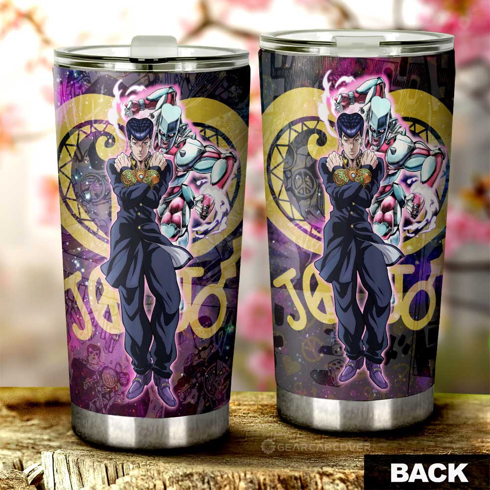 Josuke Higashikata Tumbler Cup Custom JJBA Anime Car Accessories Galaxy Style - Gearcarcover - 3