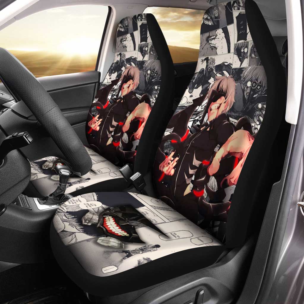 Ken Kaneki Car Seat Covers Custom Manga Anime Tokyo Ghoul Car Accessories - Gearcarcover - 1
