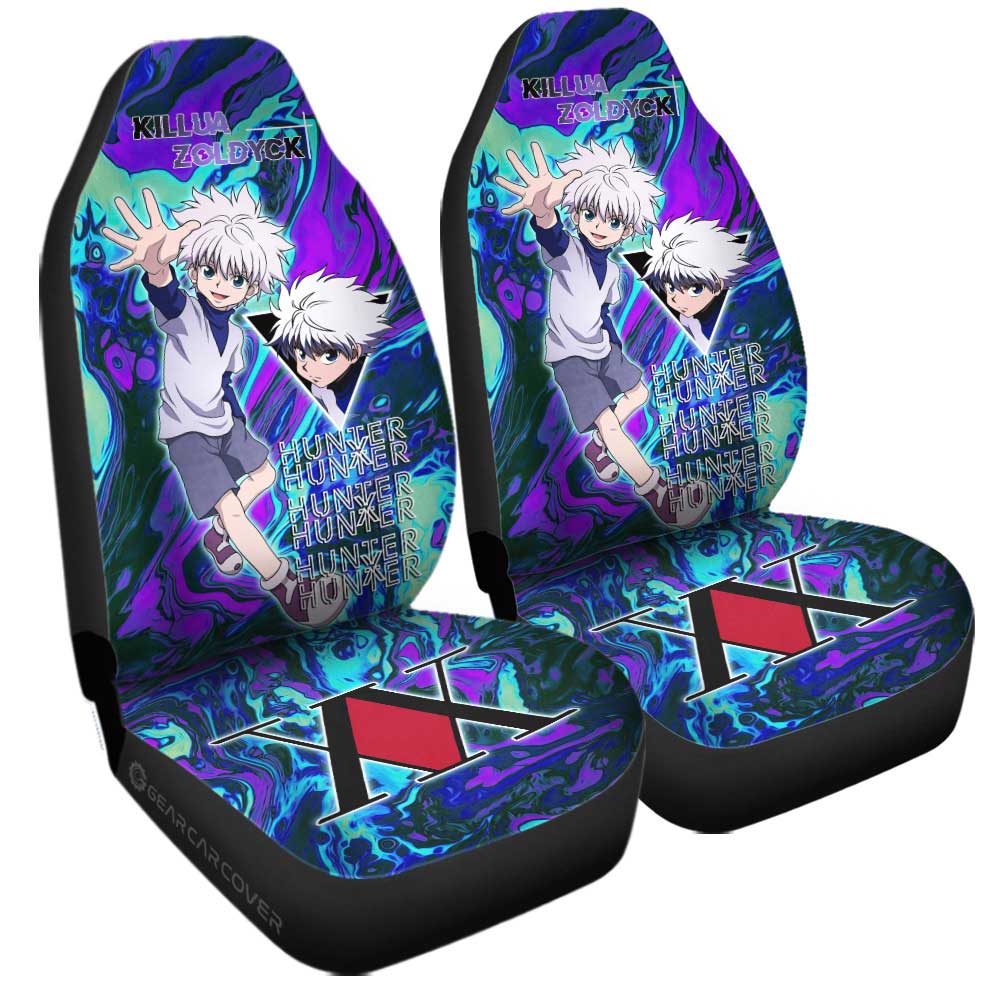 Killua Zoldyck Car Seat Covers Custom Hunter x Hunter Anime Car Accessories - Gearcarcover - 3
