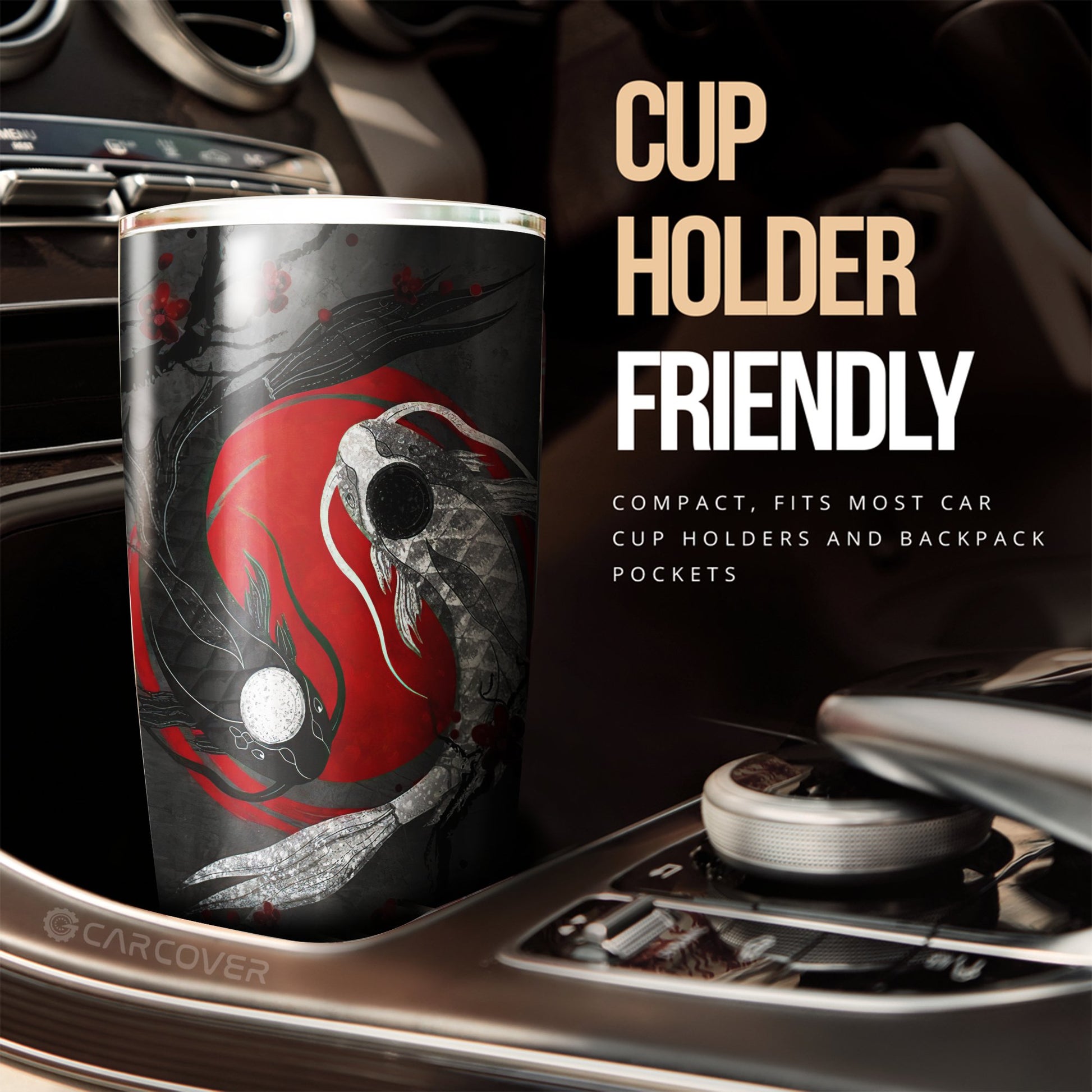 Koi Fish Tumbler Cup Custom Japan Style Car Interior Accessories - Gearcarcover - 2