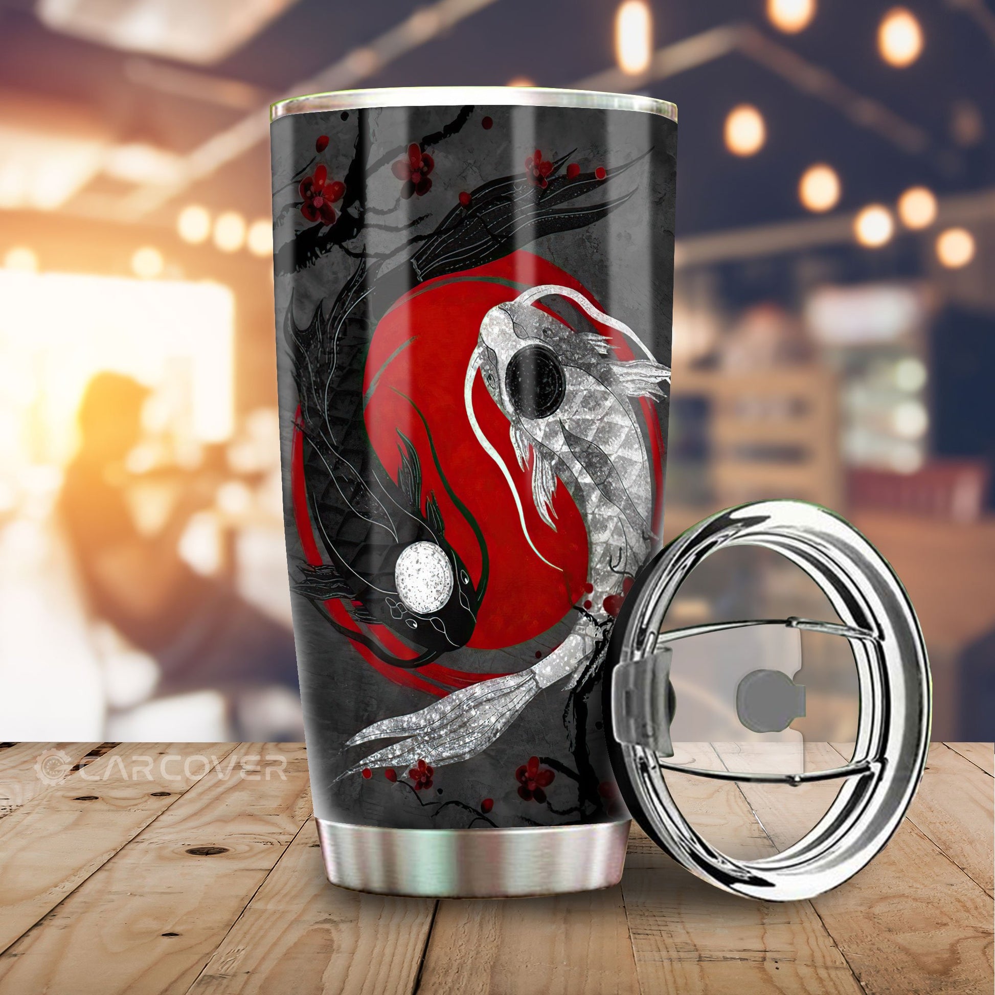 Koi Fish Tumbler Cup Custom Japan Style Car Interior Accessories - Gearcarcover - 1