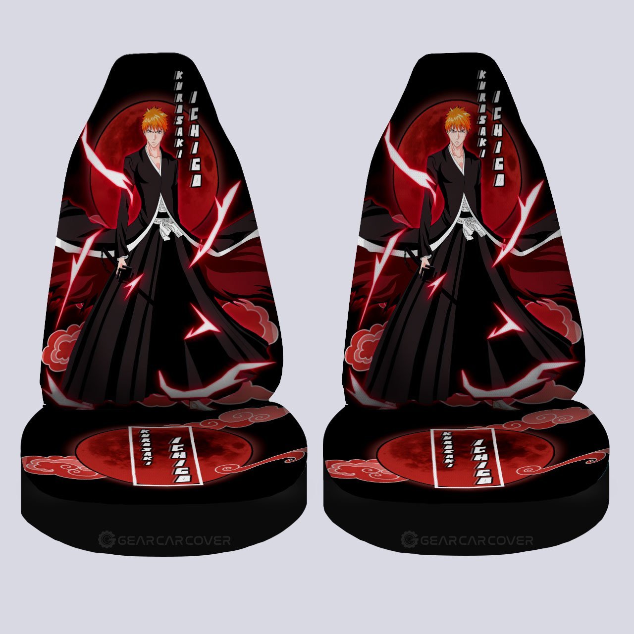 Kurosaki Ichigo Car Seat Covers Custom Bleach Anime Car Interior Accessories - Gearcarcover - 4