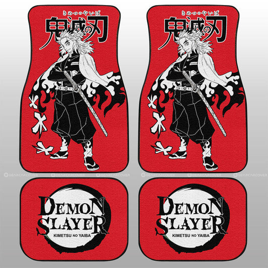 Kyoujurou Rengoku Car Floor Mats Custom Demon Slayer Anime Car Accessories Manga Style For Fans - Gearcarcover - 2