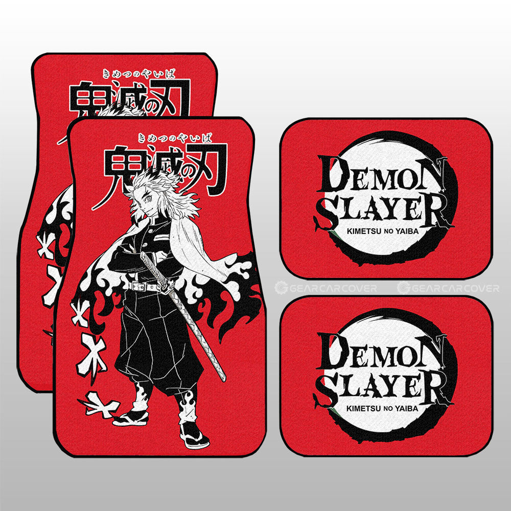 Kyoujurou Rengoku Car Floor Mats Custom Demon Slayer Anime Car Accessories Manga Style For Fans - Gearcarcover - 1