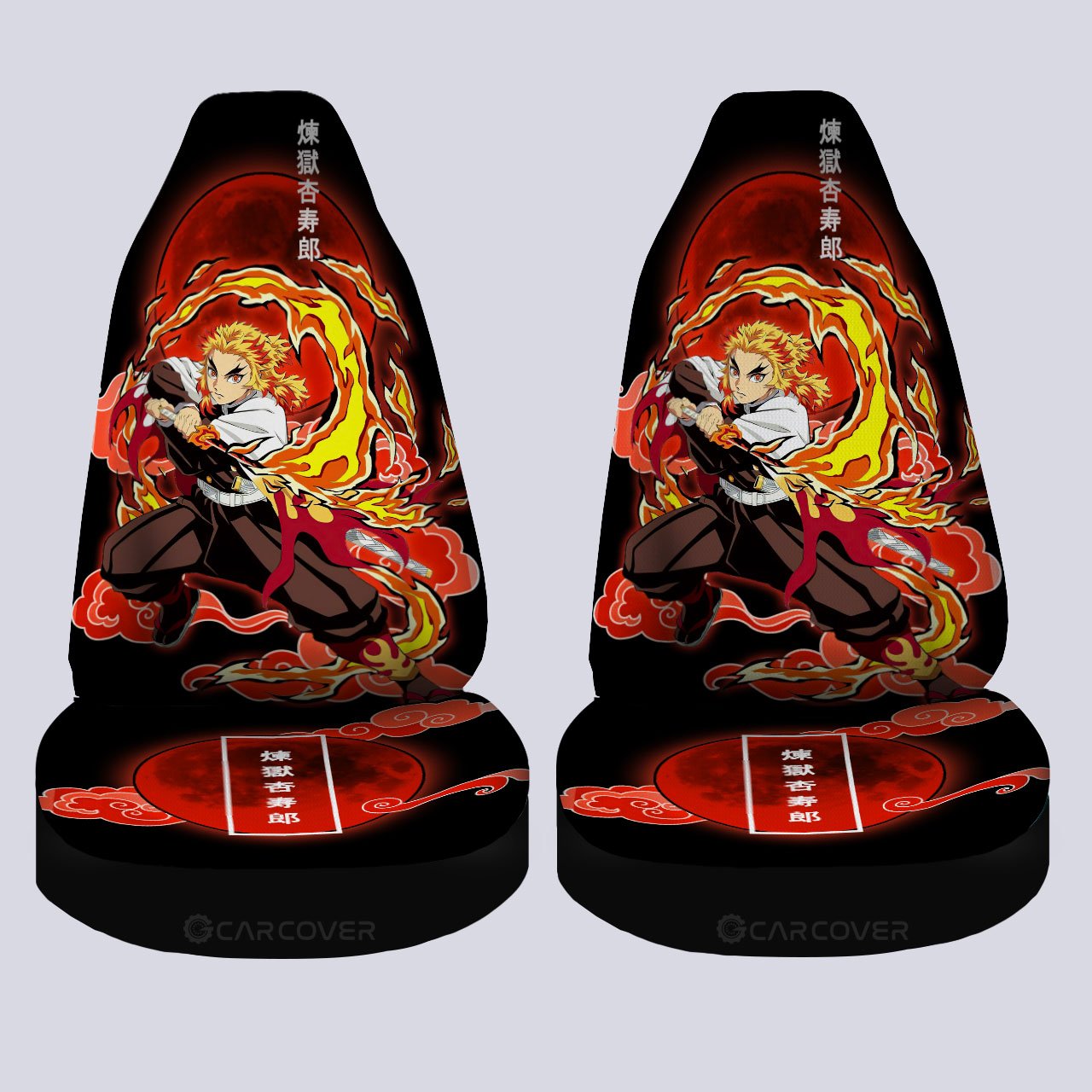 Kyoujurou Rengoku Car Seat Covers Custom Demon Slayer Anime Car Interior Accessories - Gearcarcover - 4