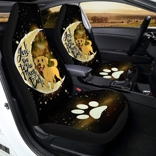 Labrador Retriever Car Seat Covers I Love You To The Moon and Back Gift Idea For Dog Lovers - Gearcarcover - 2