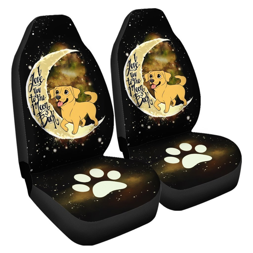Labrador Retriever Car Seat Covers I Love You To The Moon and Back Gift Idea For Dog Lovers - Gearcarcover - 3