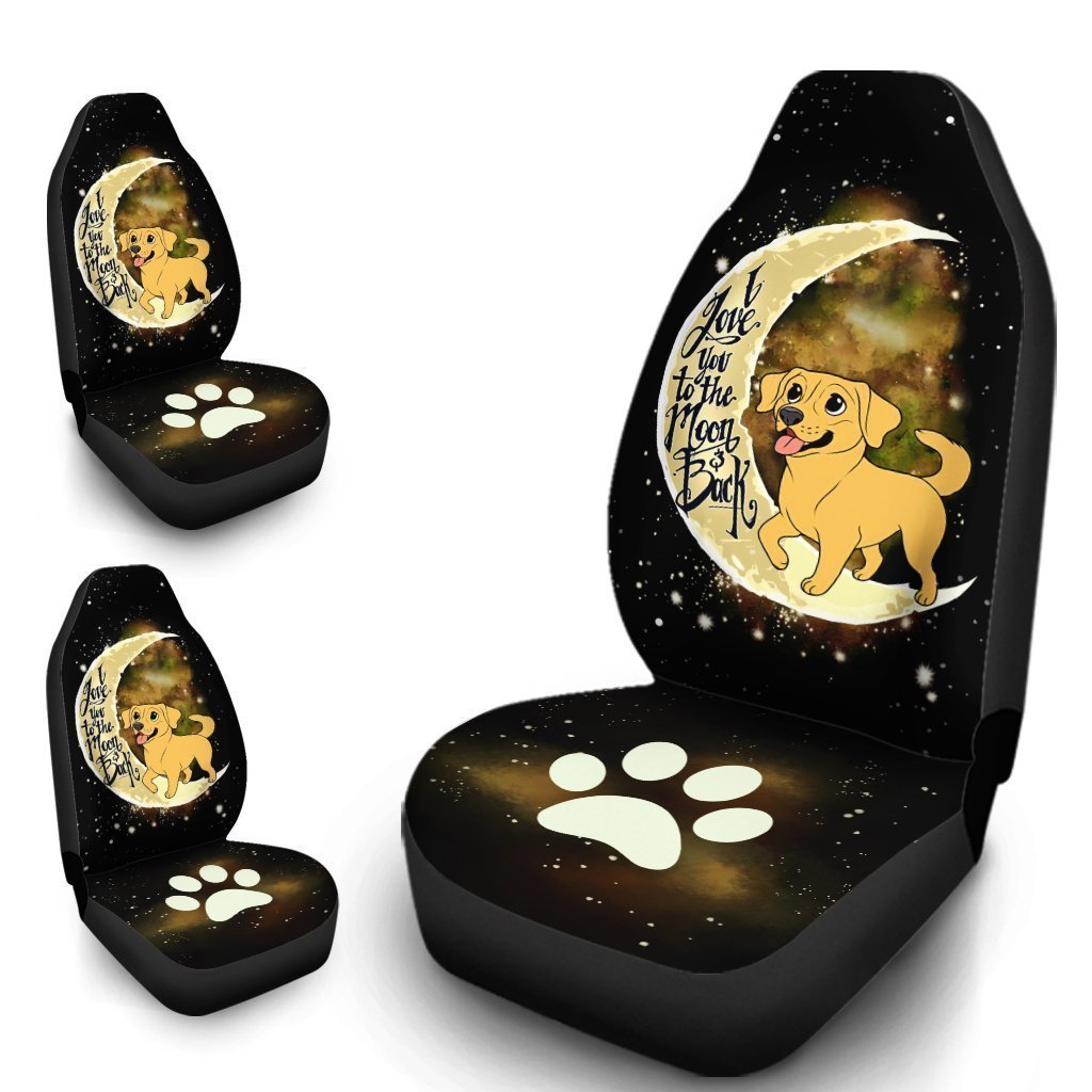 Labrador Retriever Car Seat Covers I Love You To The Moon and Back Gift Idea For Dog Lovers - Gearcarcover - 4