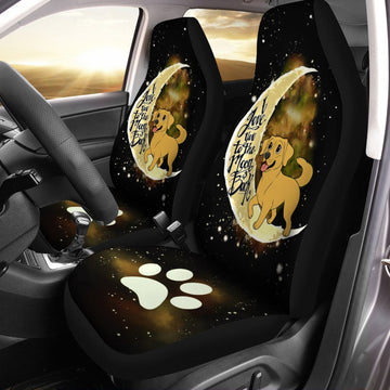 Labrador Retriever Car Seat Covers I Love You To The Moon and Back Gift Idea For Dog Lovers - Gearcarcover - 1