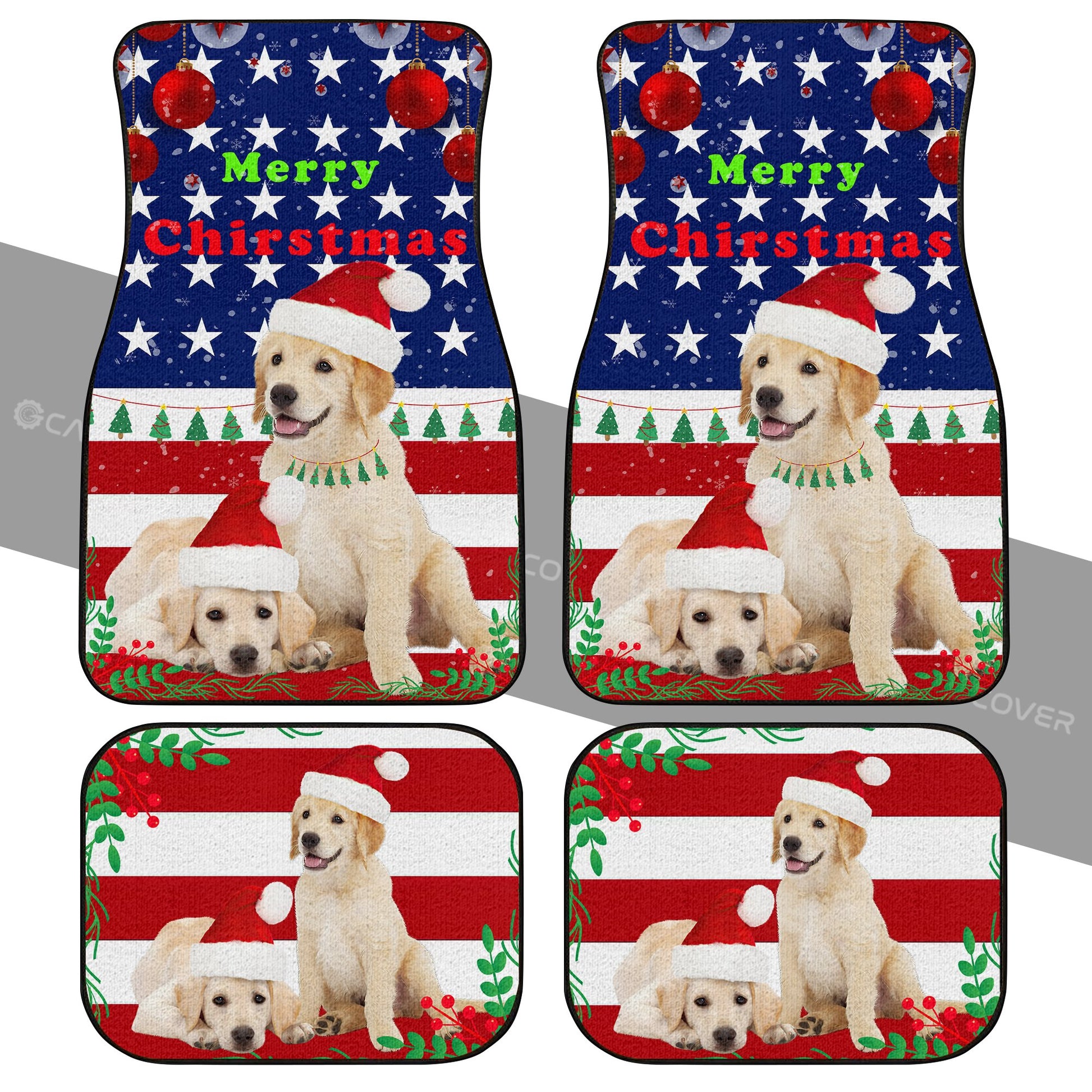 Labrador Retrievers Car Floor Mats Custom Christmas Dog Car Accessories - Gearcarcover - 2