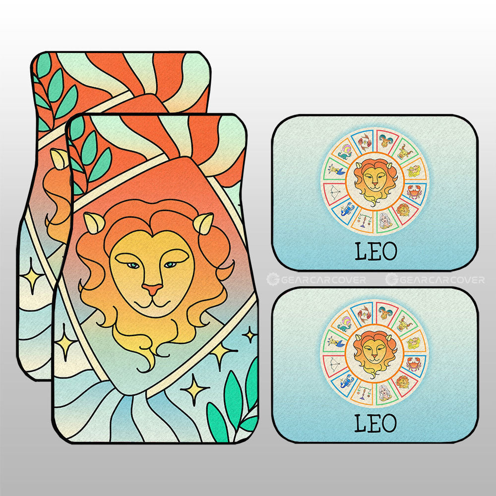 Leo Colorful Car Floor Mats Custom Zodiac Car Accessories - Gearcarcover - 3