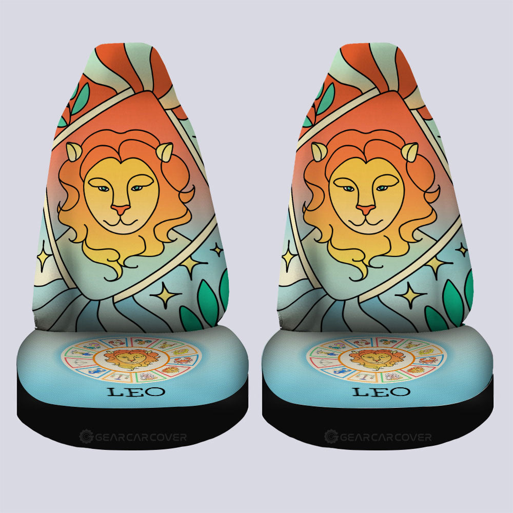 Leo Colorful Car Seat Covers Custom Zodiac Car Accessories - Gearcarcover - 2