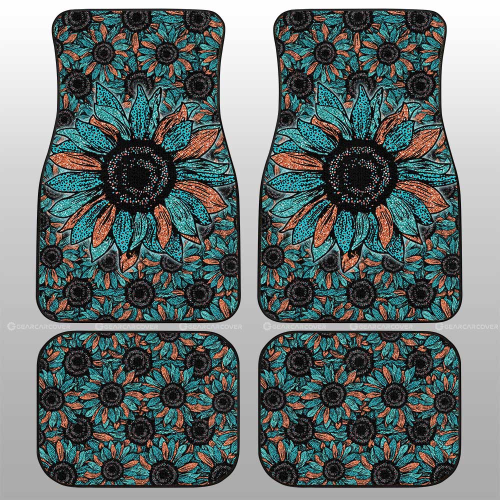 Leopard Sunflower Car Floor Mats Custom Car Decoration - Gearcarcover - 2