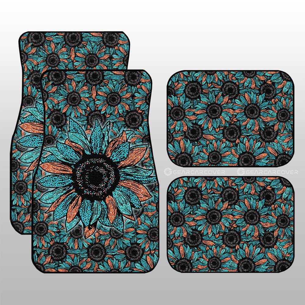 Leopard Sunflower Car Floor Mats Custom Car Decoration - Gearcarcover - 1