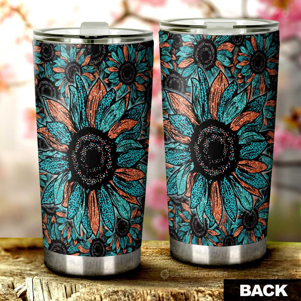 Leopard Sunflower Tumbler Cup Custom Car Decoration - Gearcarcover - 3