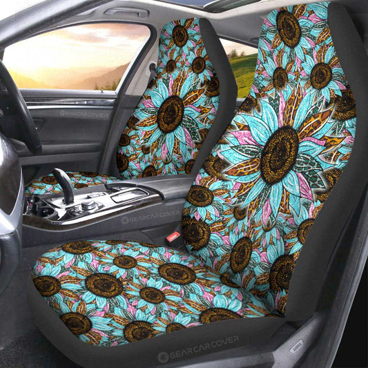 Leopard Tie Dye Sunflower Car Seat Covers Custom Car Decoration - Gearcarcover - 2