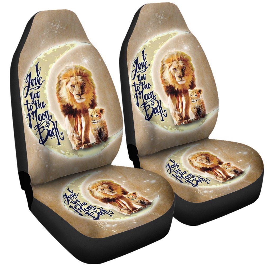 Lion Car Seat Covers Custom I Love You To The Moon And Back Lion Car Accessories - Gearcarcover - 4