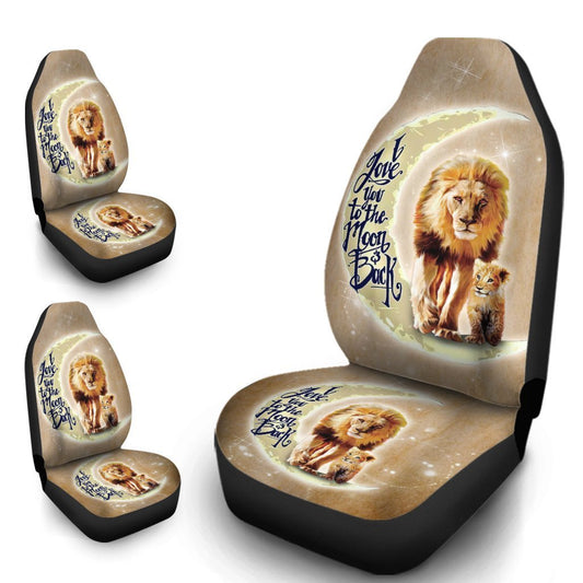 Lion Car Seat Covers Custom I Love You To The Moon And Back Lion Car Accessories - Gearcarcover - 1