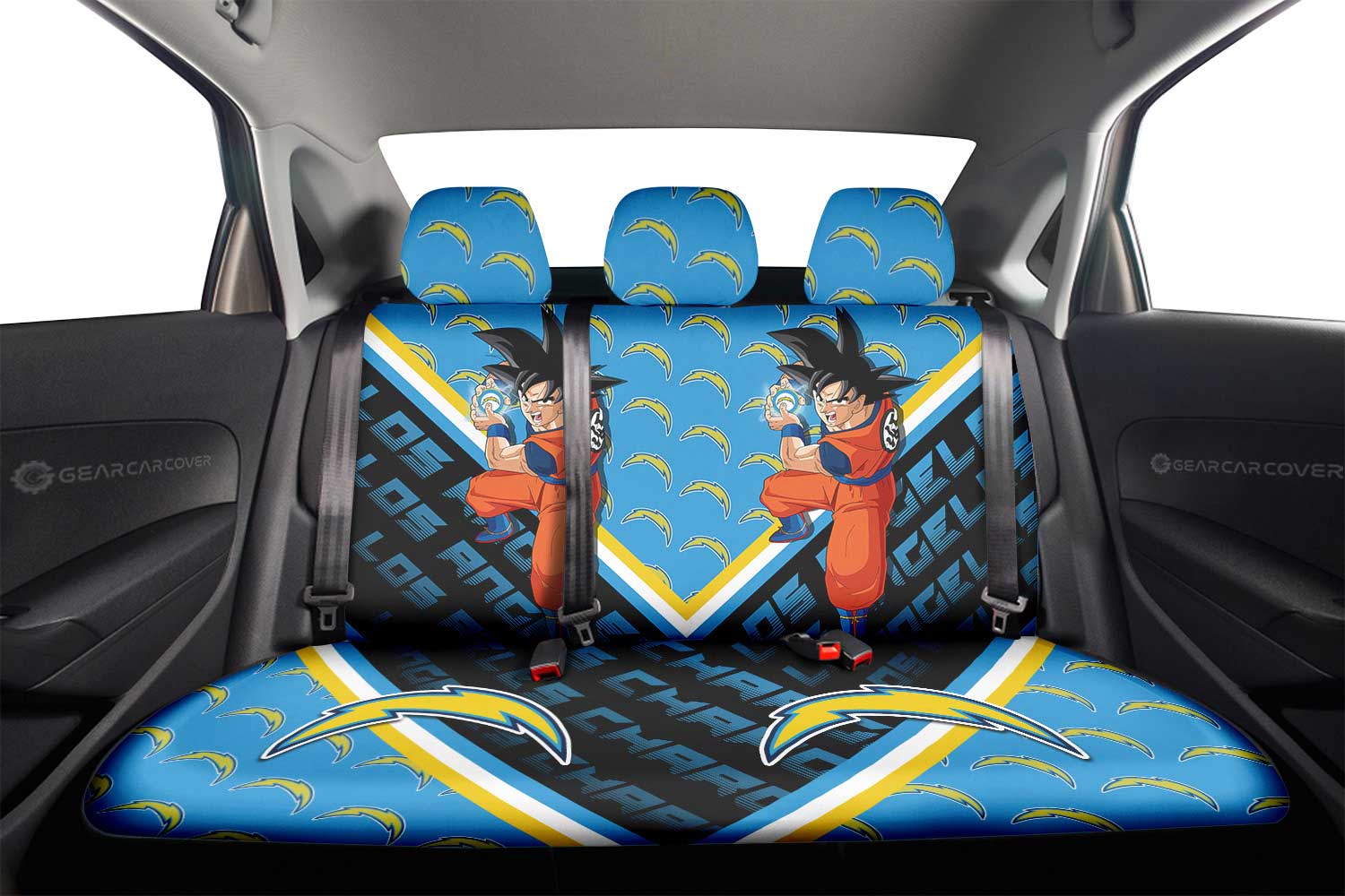 Los Angeles Chargers Car Back Seat Cover Custom Car Decorations For Fans - Gearcarcover - 2