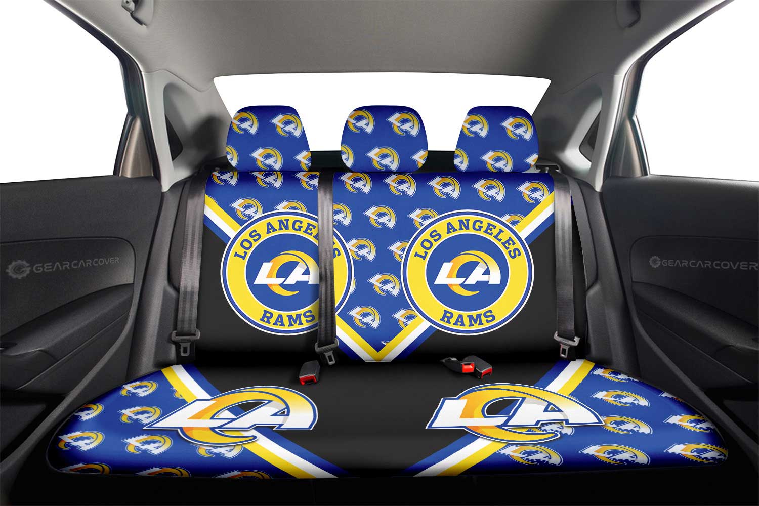 Los Angeles Rams Car Back Seat Cover Custom Car Decorations For Fans - Gearcarcover - 2