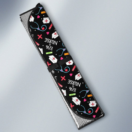 Love A Nurse Car Sun Shade Custom Nurse Car Accessories - Gearcarcover - 2