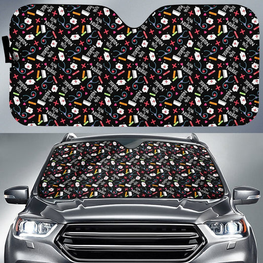 Love A Nurse Car Sun Shade Custom Nurse Car Accessories - Gearcarcover - 1