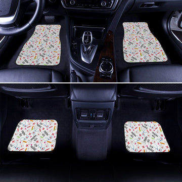 Love Nurse Car Floor Mats Custom White Pattern Nurse Car Accessories - Gearcarcover - 1