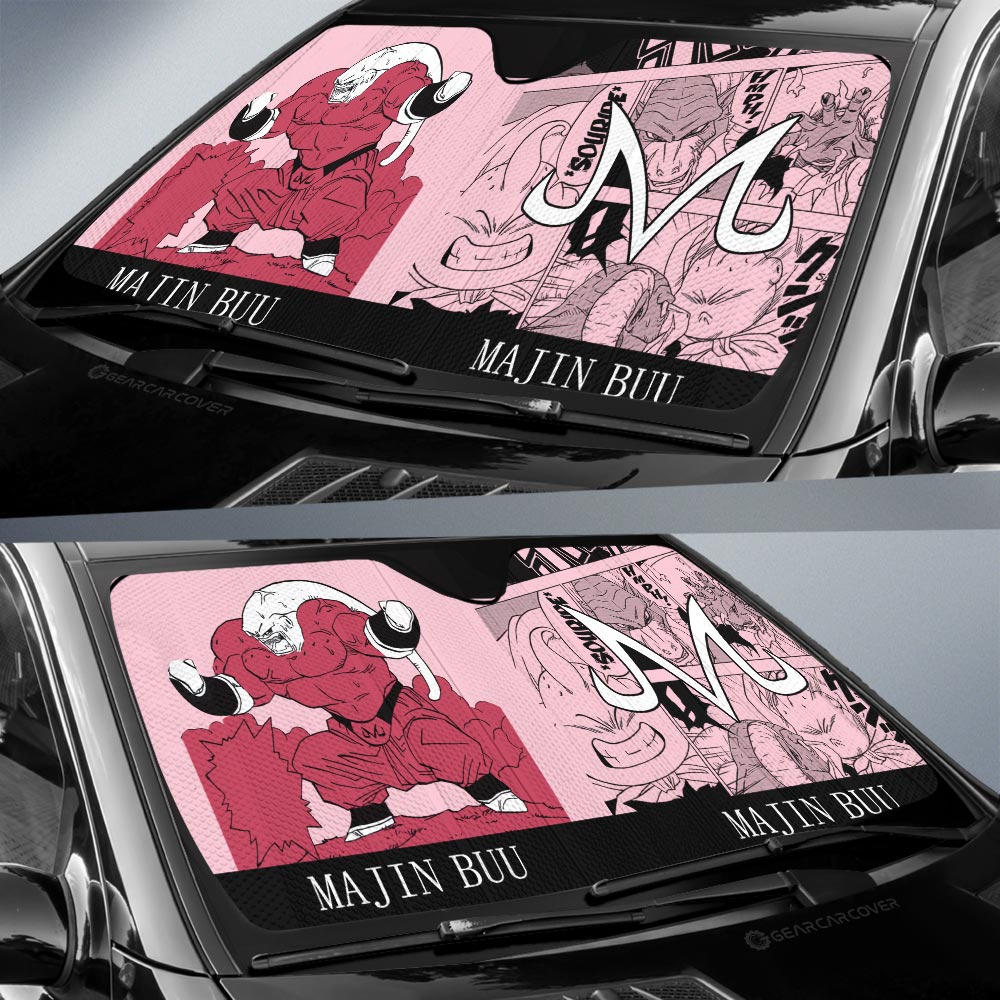 Majin Buu Car Sunshade Custom Dragon Ball Anime Manga Color Style - Gearcarcover - 2