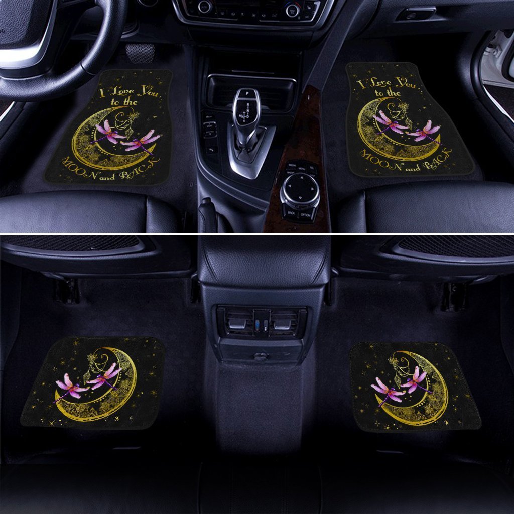 Mandala Dragonfly Car Floor Mats I Love You To The Moon And Back Car Accessories - Gearcarcover - 2