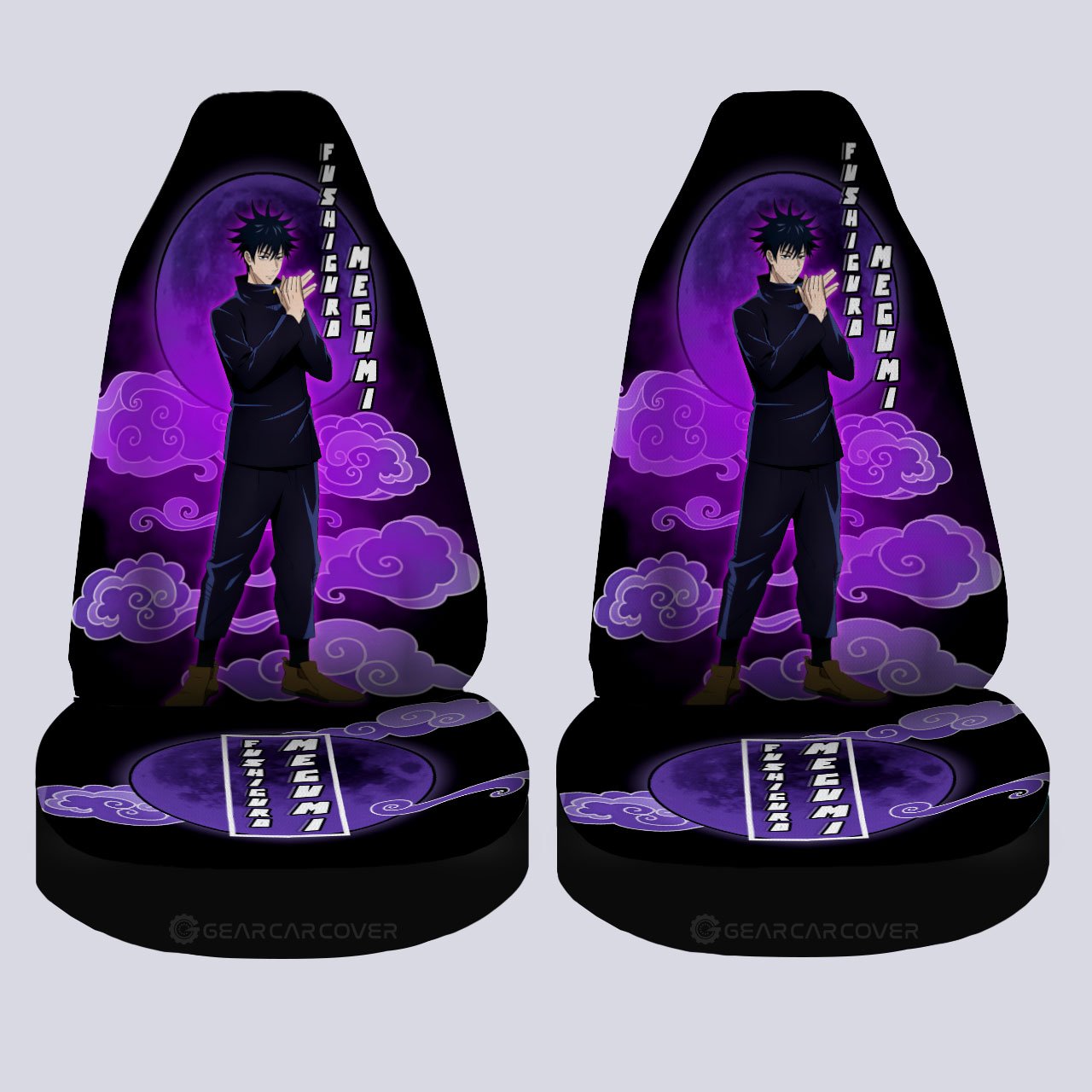 Megumi Fushiguro Car Seat Covers Custom Jujutsu Kaisen Anime Car Interior Accessories - Gearcarcover - 4
