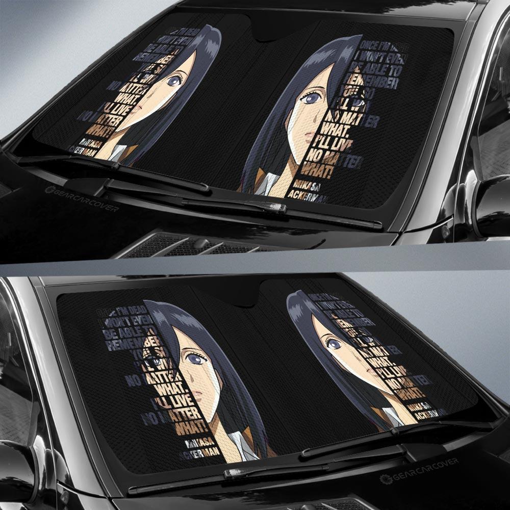 Mikasa Ackerman Quotes Car Sunshade Custom Attack On Titan Anime Car Accessories - Gearcarcover - 2