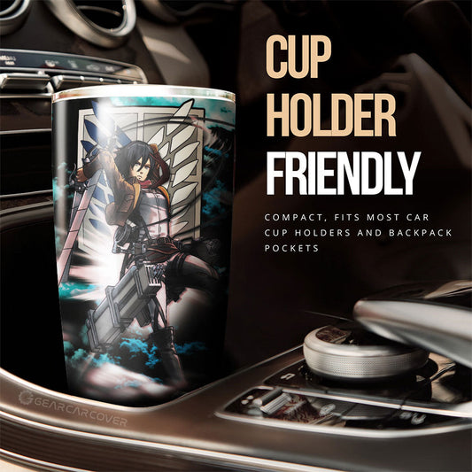 Mikasa Ackerman Tumbler Cup Custom Attack On Titan Anime Car Interior Accessories - Gearcarcover - 2