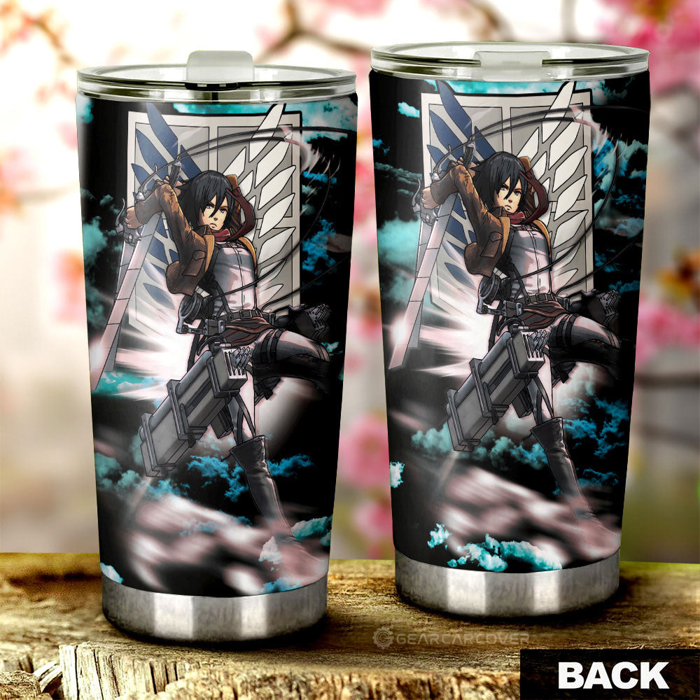 Mikasa Ackerman Tumbler Cup Custom Attack On Titan Anime Car Interior Accessories - Gearcarcover - 3
