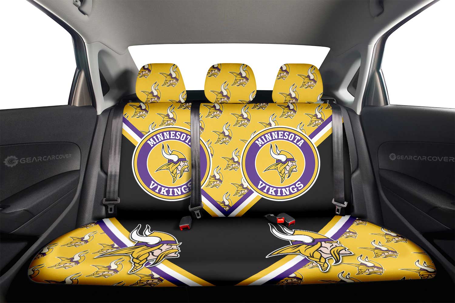 Minnesota Vikings Car Back Seat Cover Custom Car Decorations For Fans - Gearcarcover - 2