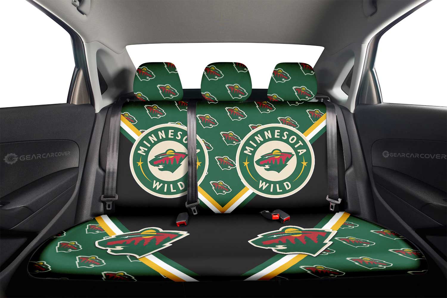 Minnesota Wild Car Back Seat Cover Custom Car Accessories For Fans - Gearcarcover - 2